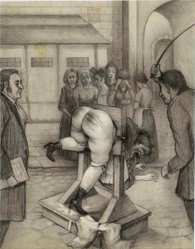 Erotic flogging with rods