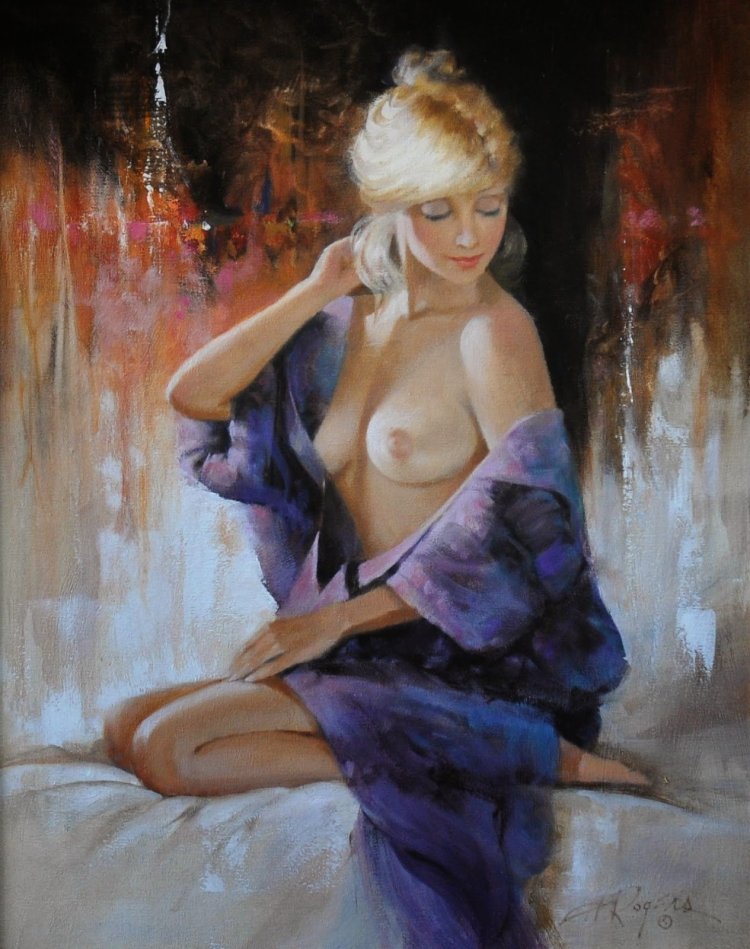 Portraits of girls nude oil