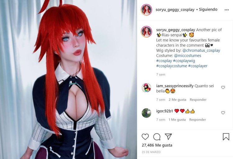 Hana Ame cosplay Rias Gremory
