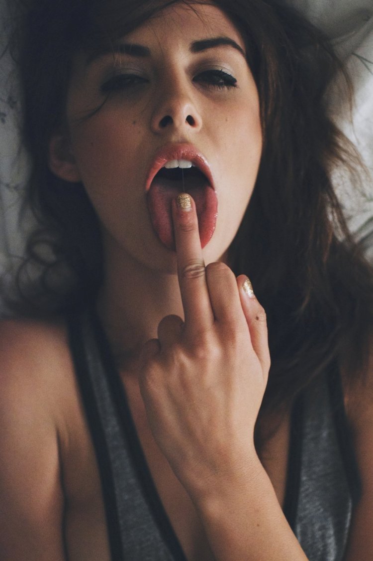 Girl with her tongue