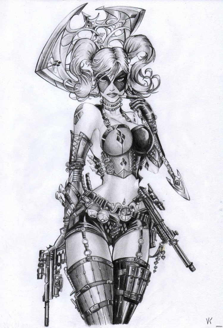 Harley Quinn Tattoo sketches
