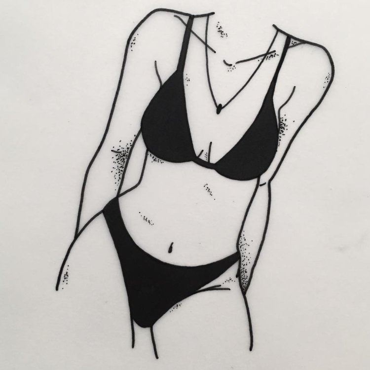 Girl's sketch d swimsuit