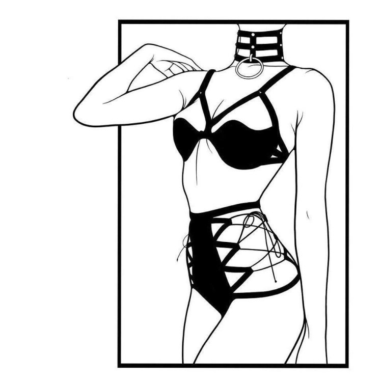 Sketches of the girl in lingerie