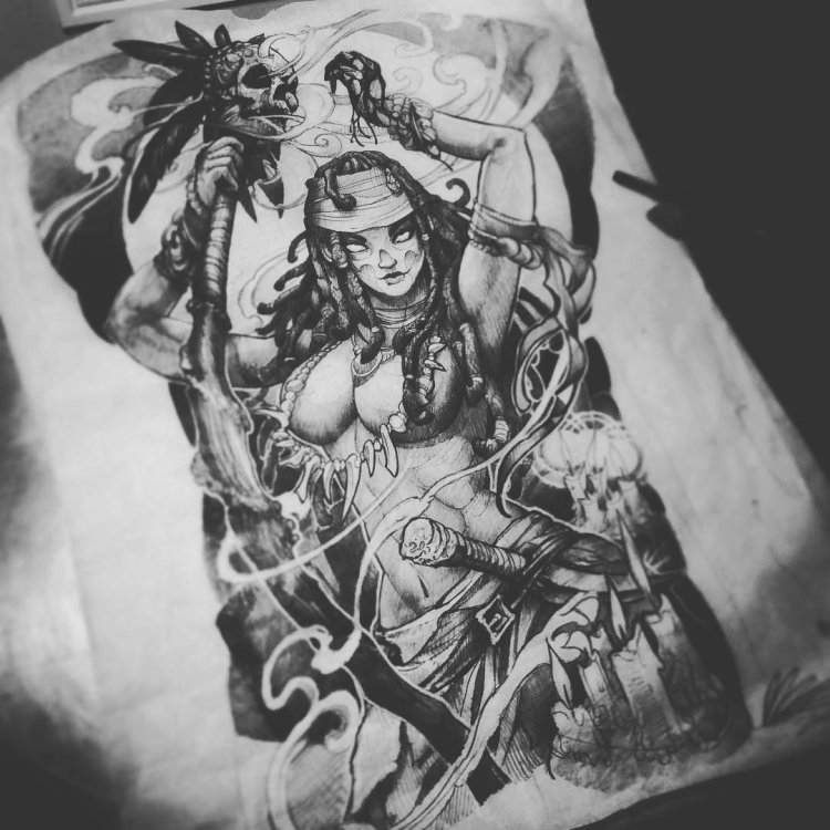 Tattoo girl pirate