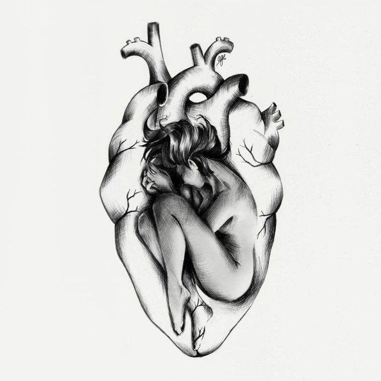 Heart tattoo sketch