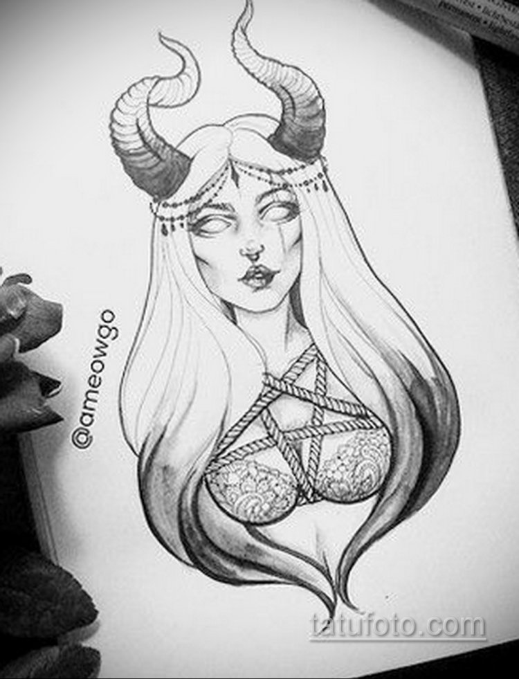 Tattoo demoness sketches