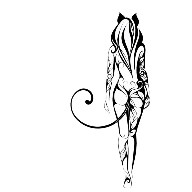 Tattoo silhouette of a girl