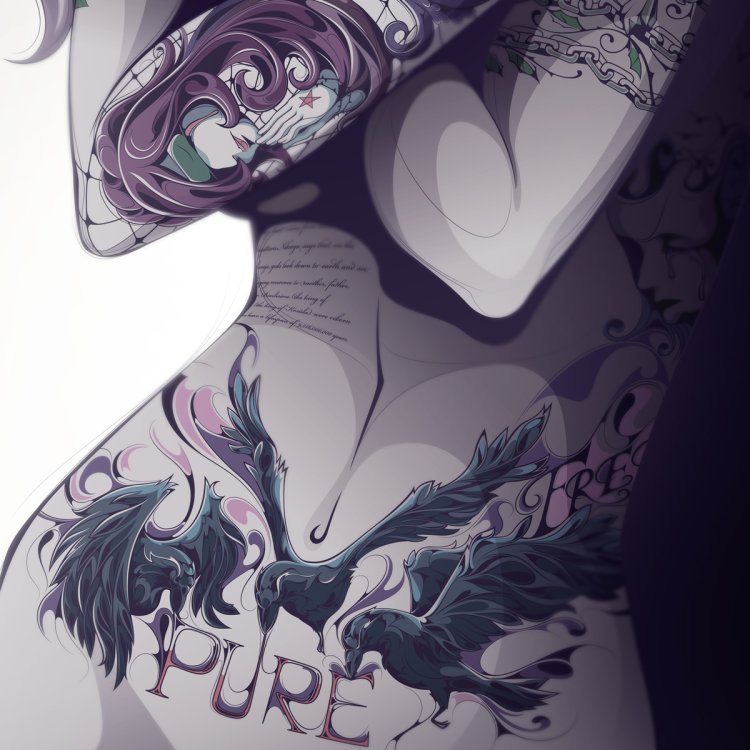 Anime girls with tattoos