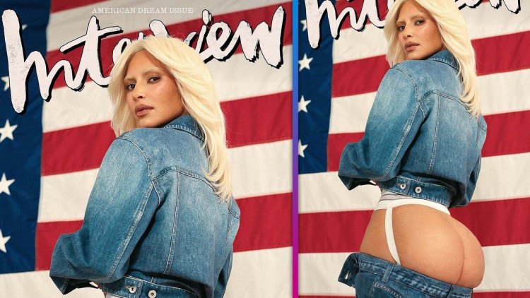 Kim on the background of the flag