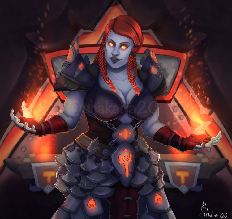 Dvorf Black Iron Girl Art with chest