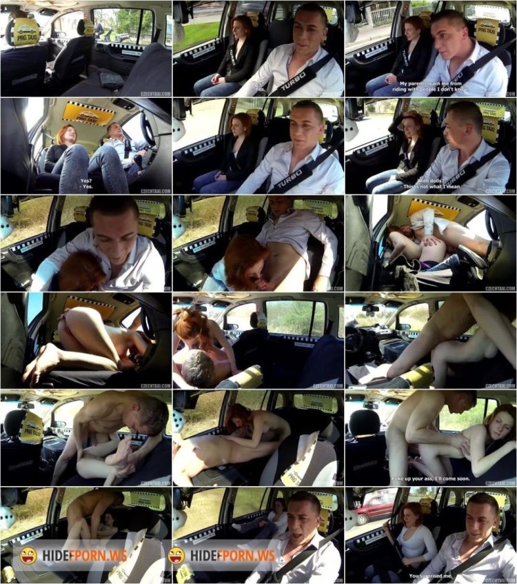 Porn actress Sandy from the Czech Republic in a taxi