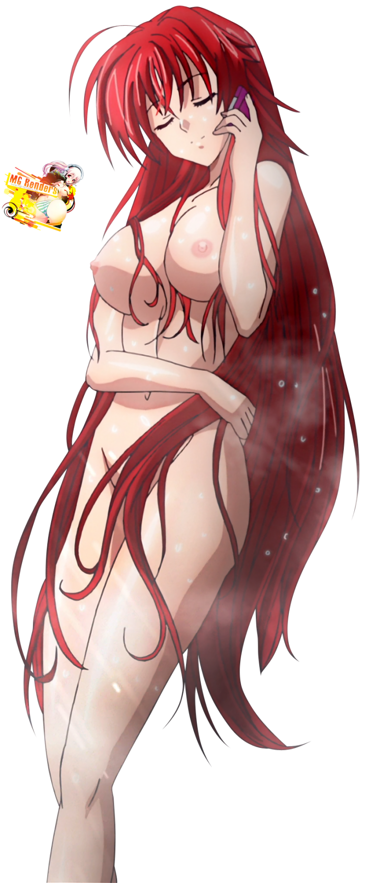 Rias Gremory naked in the bathroom