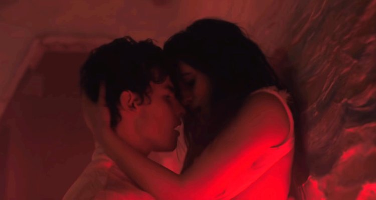 Camila Cabello and Sean Mendes kiss GIF