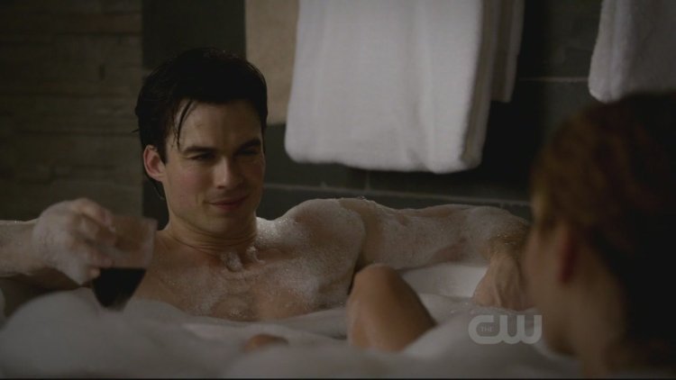 Damon in the bath Vampire Diaries