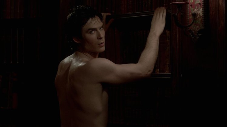 Damon Salvatore Beautiful male body in bed