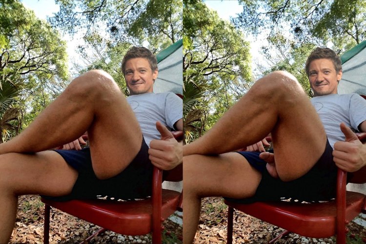 Jeremy Renner's naked member