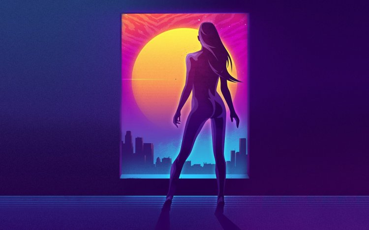 Cyberpank Neon Girl Retrovyiv