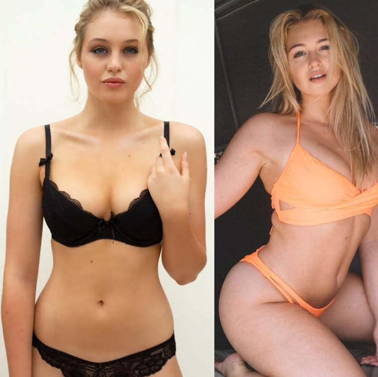 Iskra Lawrence turned around