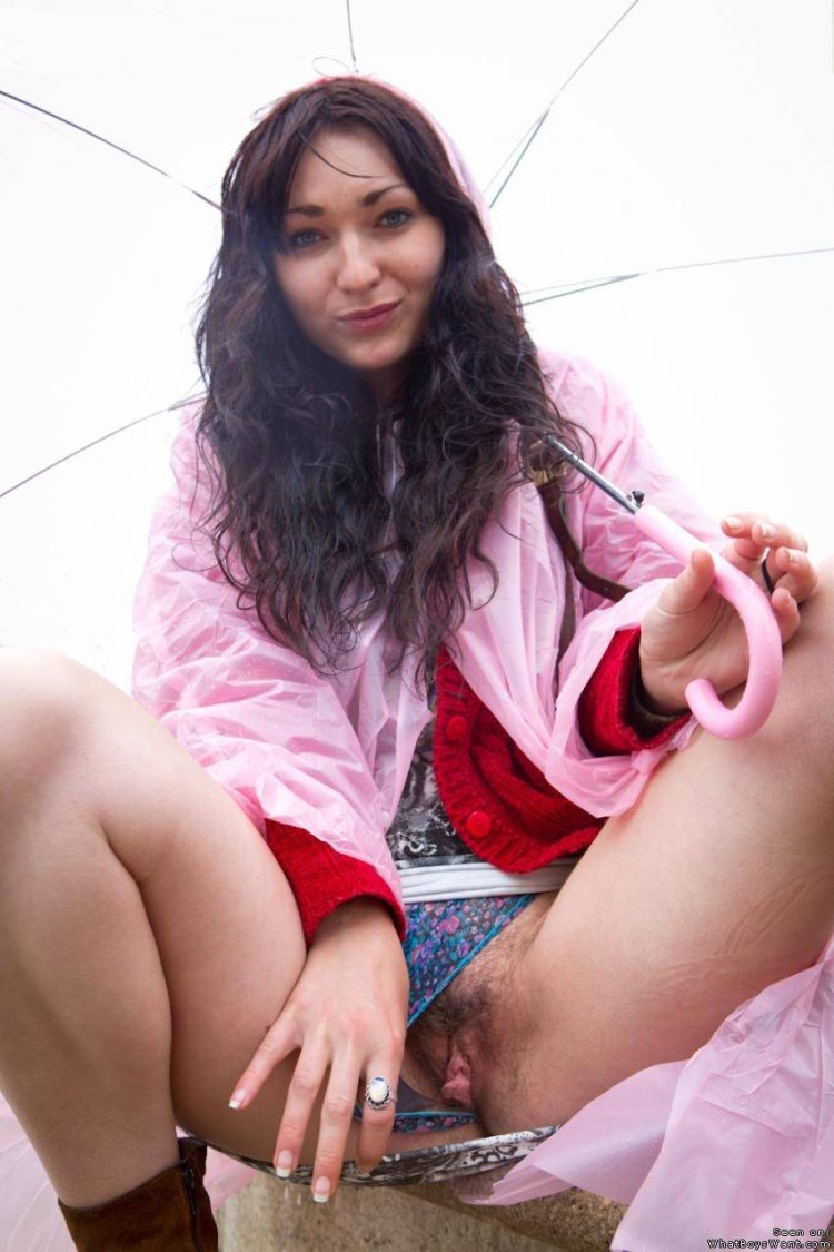 Brunette Asun Loves Flashing Her Hairy Pussy