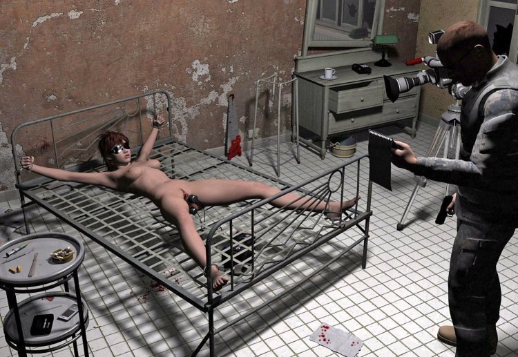 Torture by electricity BDSM 3D art