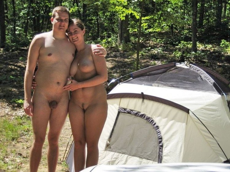 Naked tourists in nature