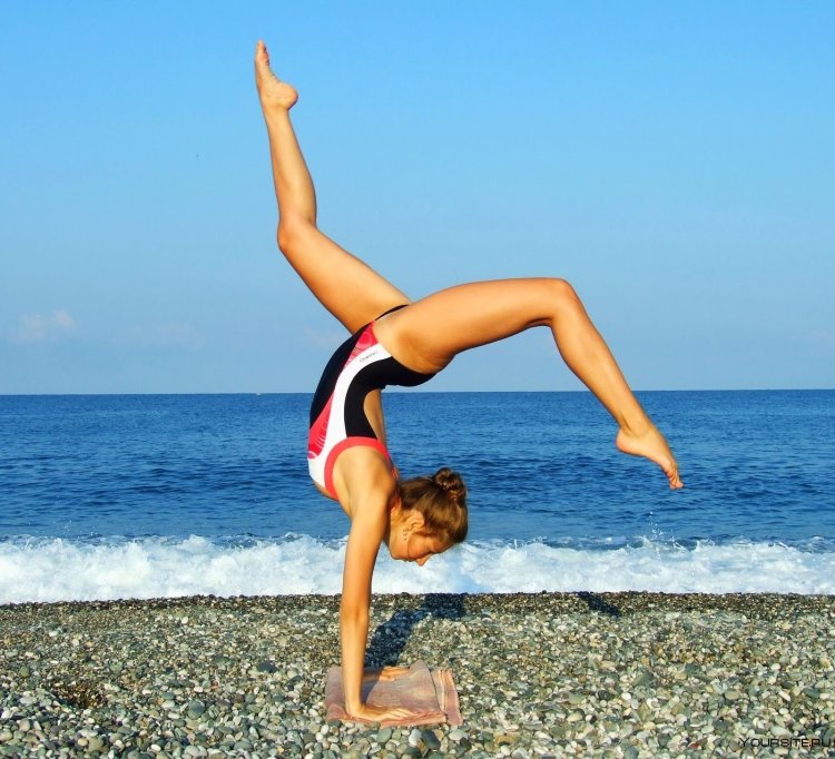 Gymnastics on the beach