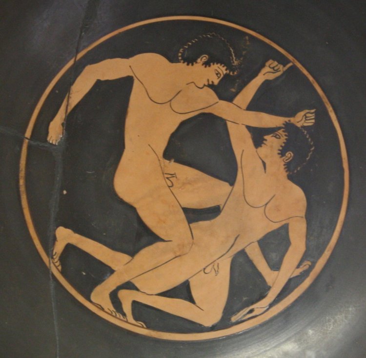 Erotic drawings on ancient Greek ceramics