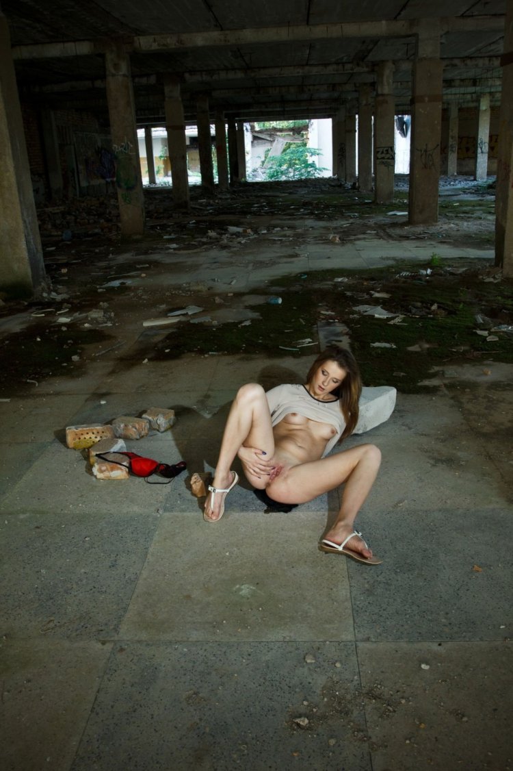 Masturbation in an abandoned building