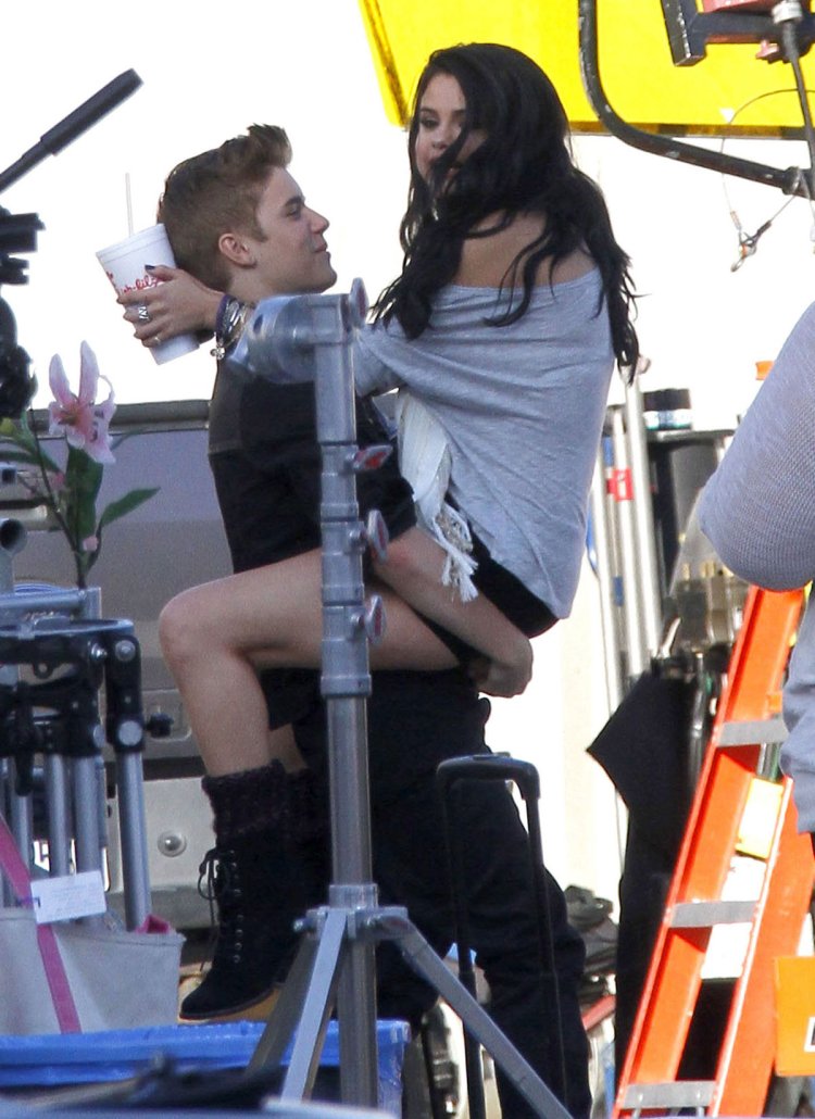 Selena Gomez on the set