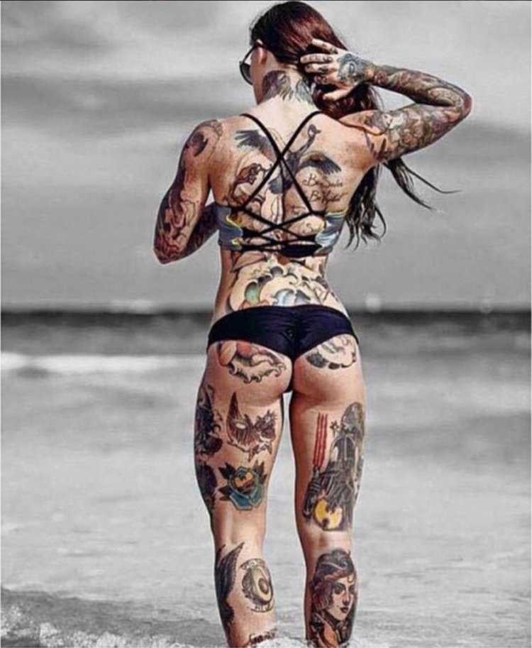 Tattooed on the beach