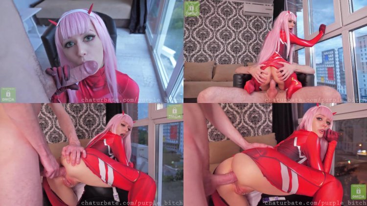 Purple Bitch Cosplay Zero Two Fuck