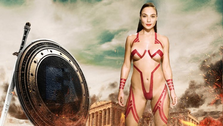 Naked Gal Gadot in the role of miraculous women