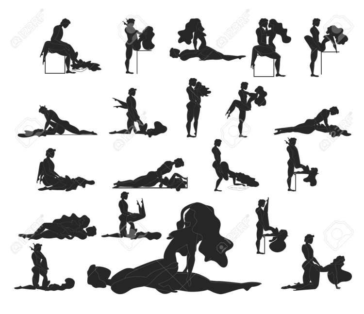 Acrobatic pose of the Kamasutra