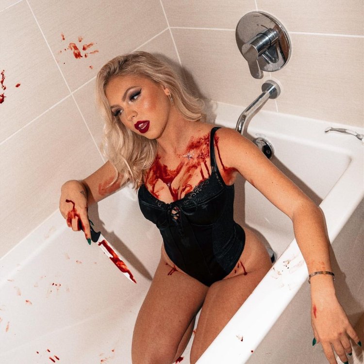 Jordin Jones in the bathroom