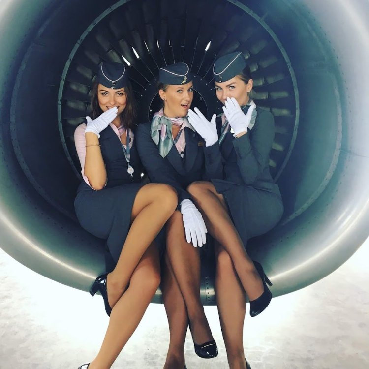Stewardesses in pantyhose