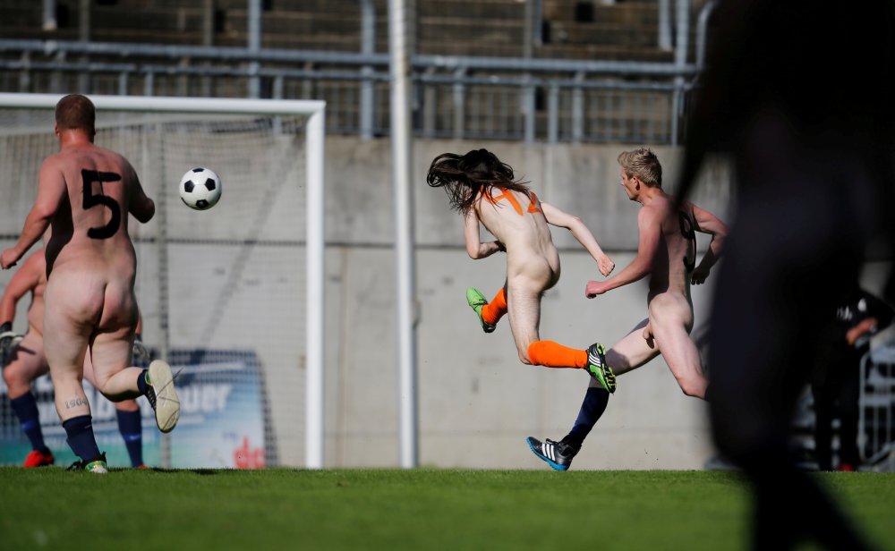 Naked female football match