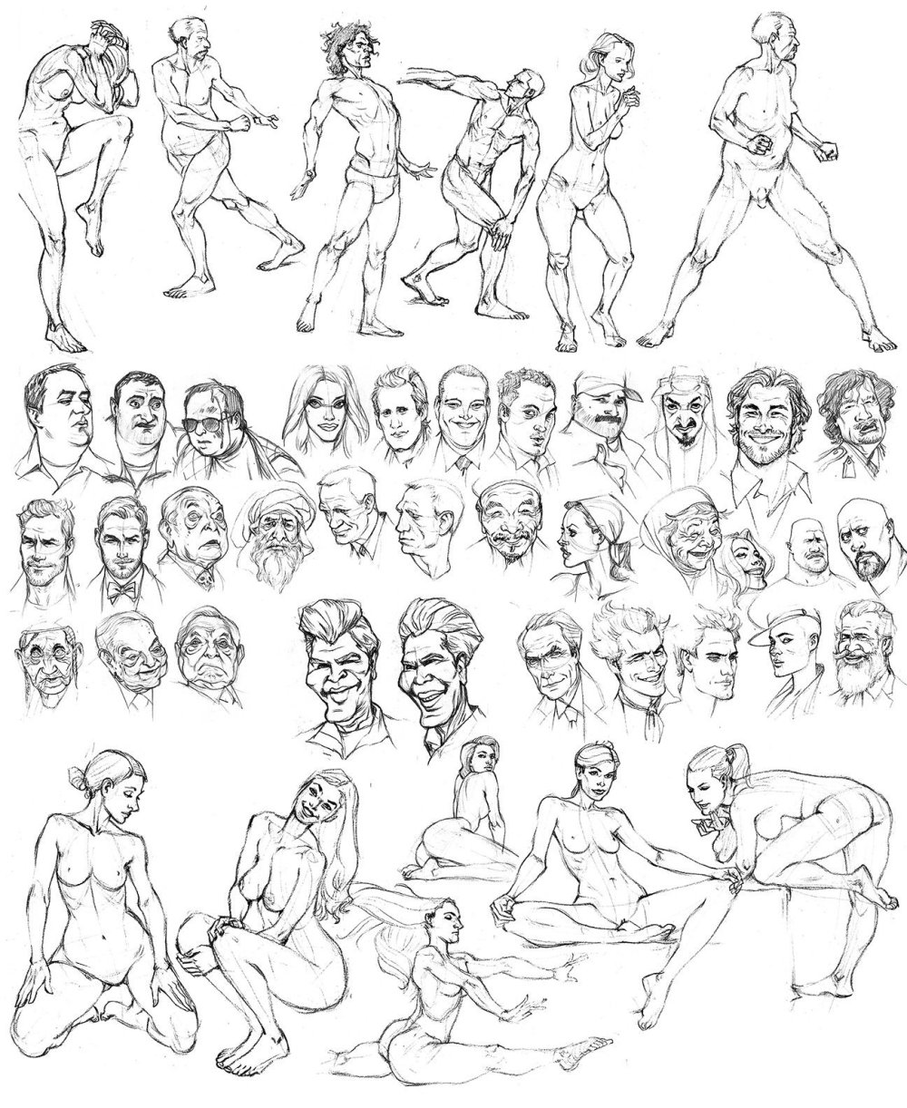 Personal poses with a pencil