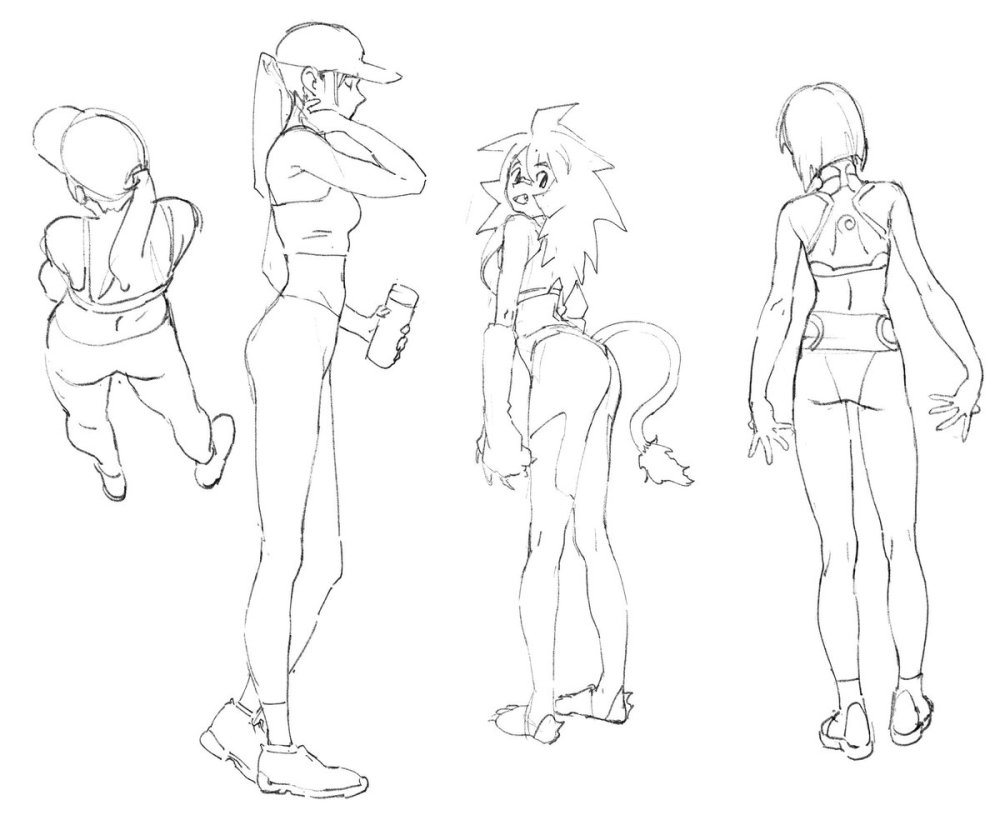 Pose for drawing girls
