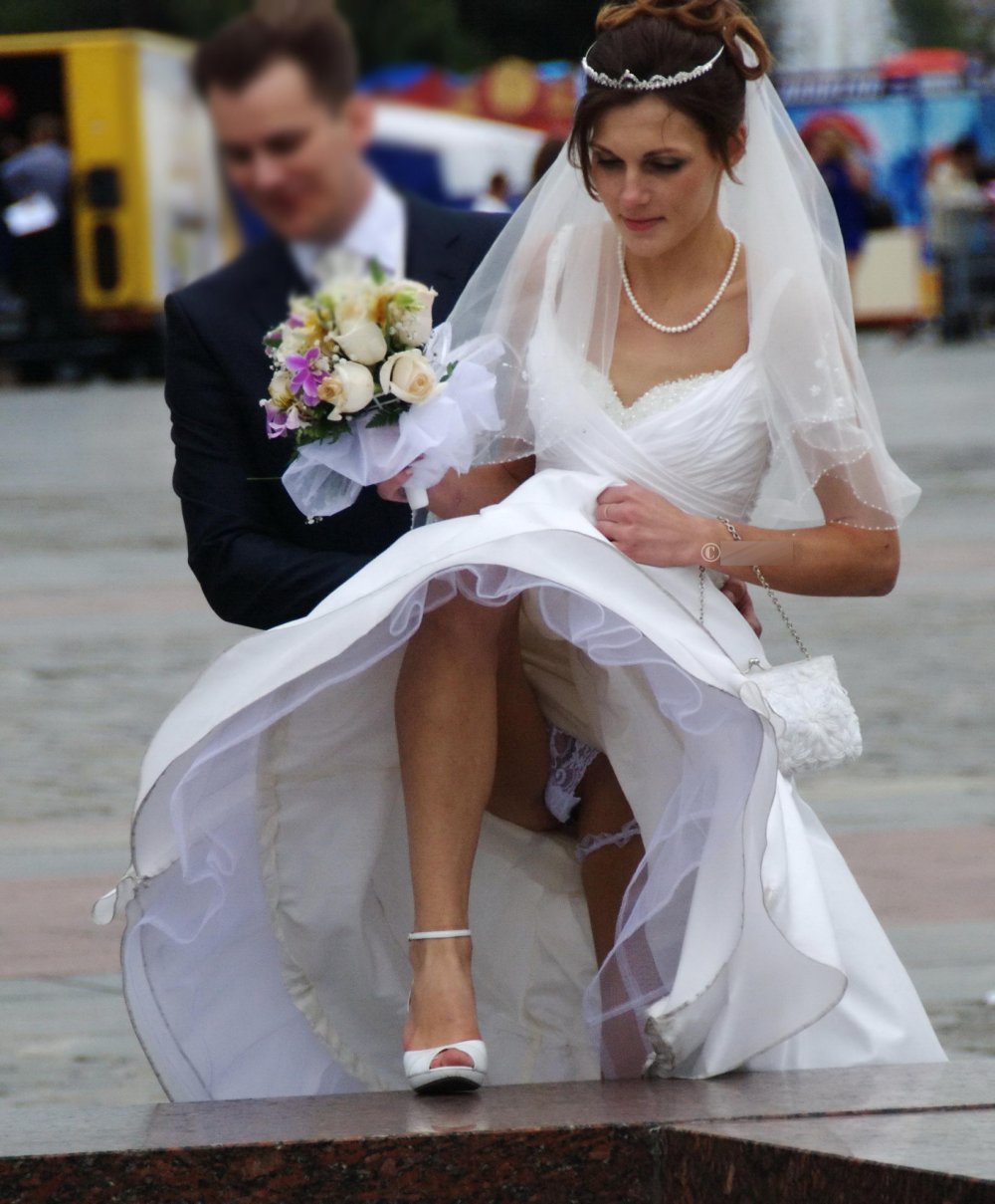 The bride has a dress
