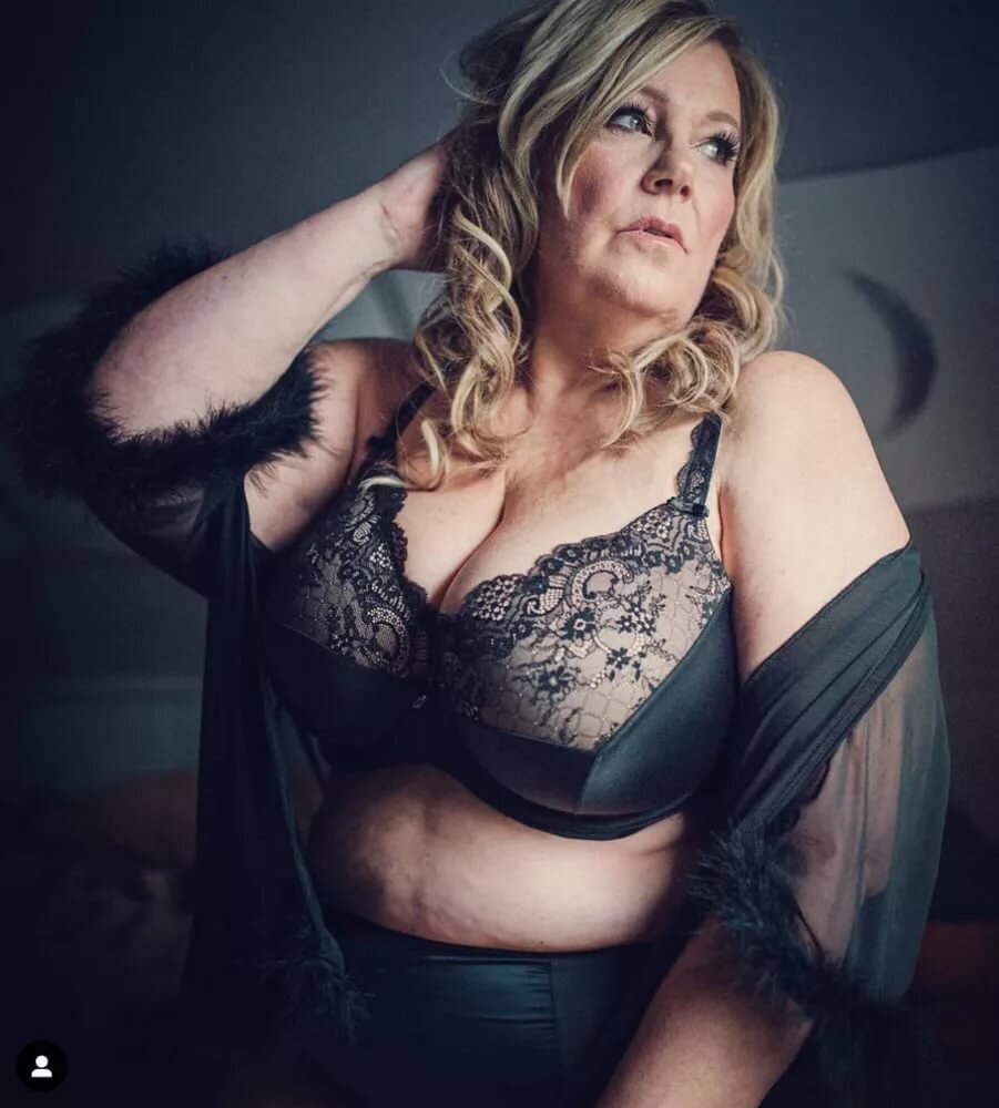Granny with a big neckline