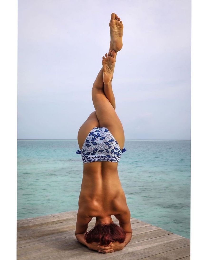 Beautiful girls on yoga sexy