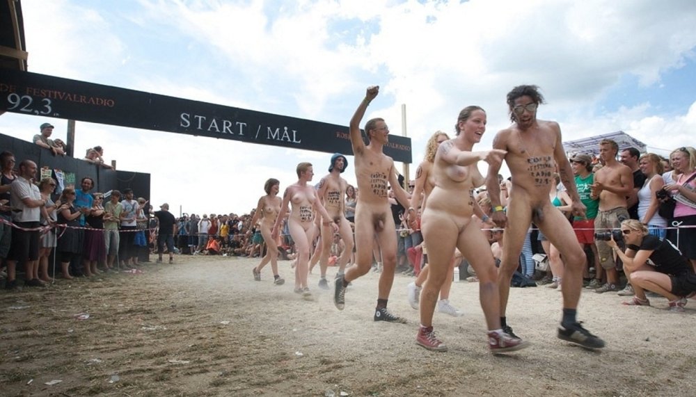 Guys naked at the festival