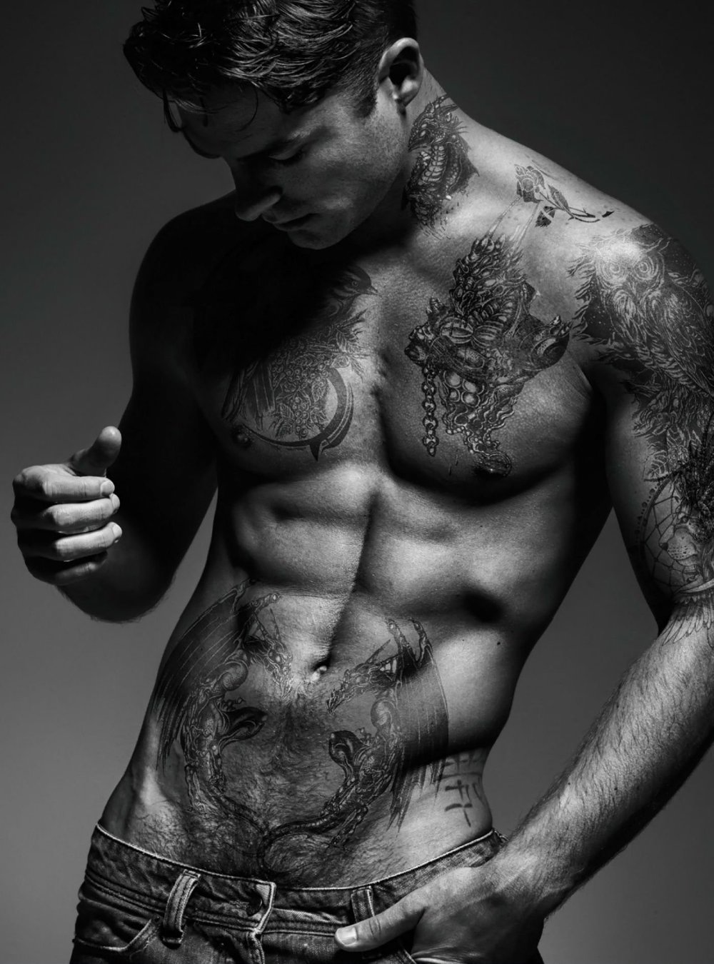 Beautiful half -naked men