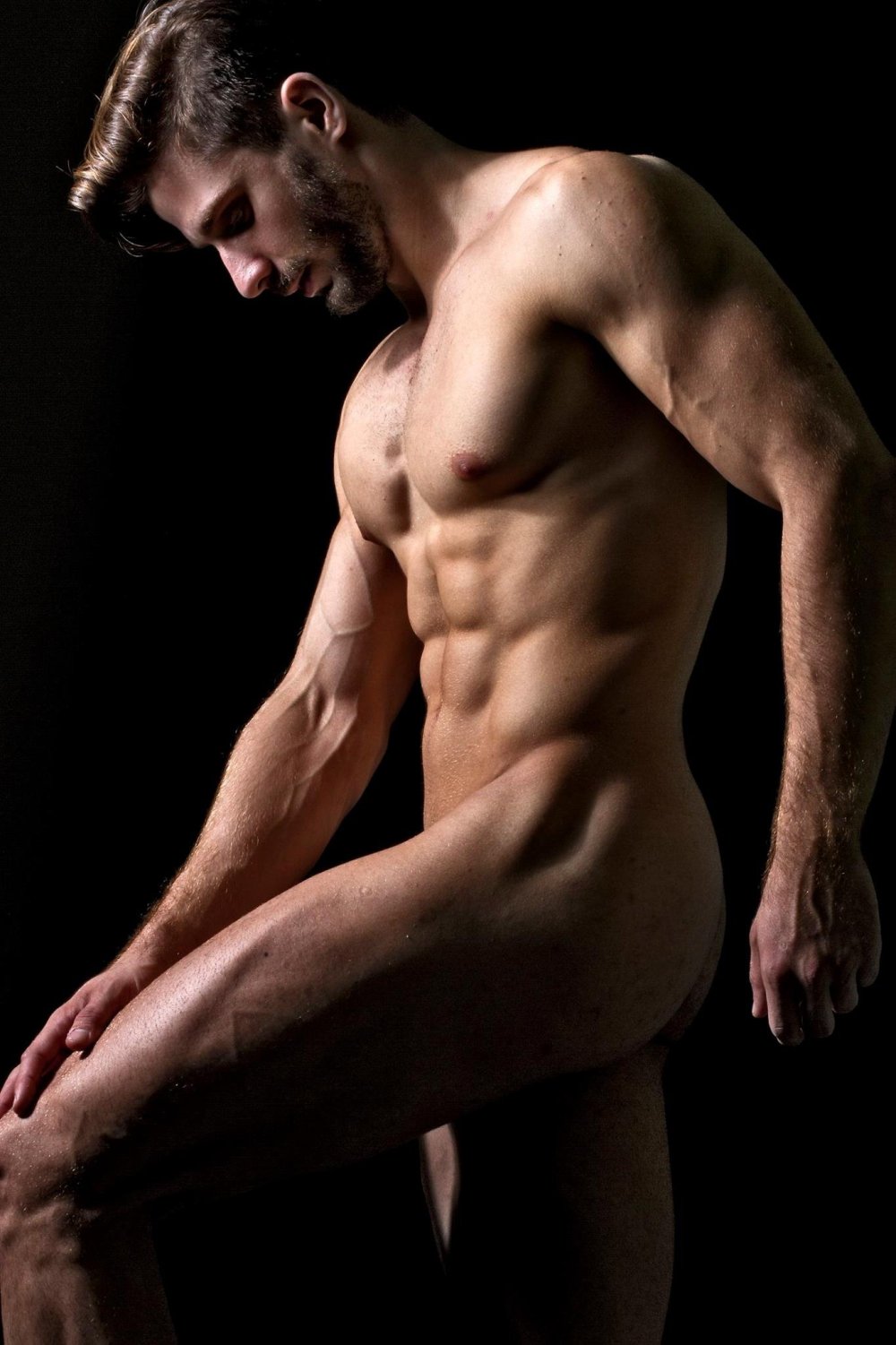 Very thin naked men