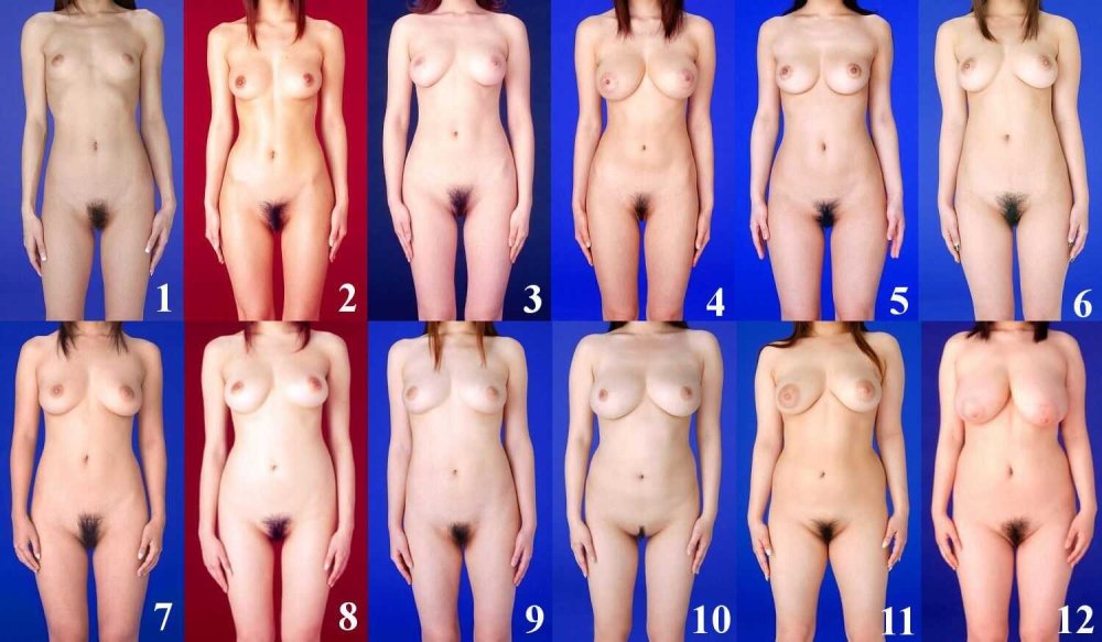 Naked women of different complexes