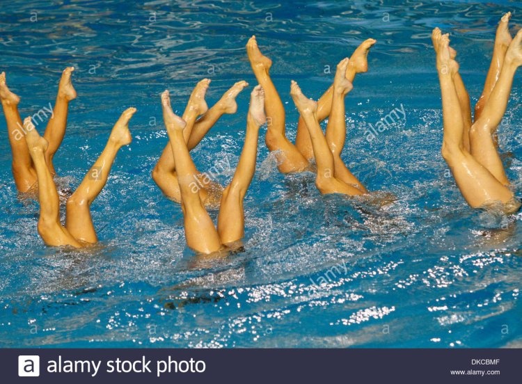 Erotic synchronous swimming underwater