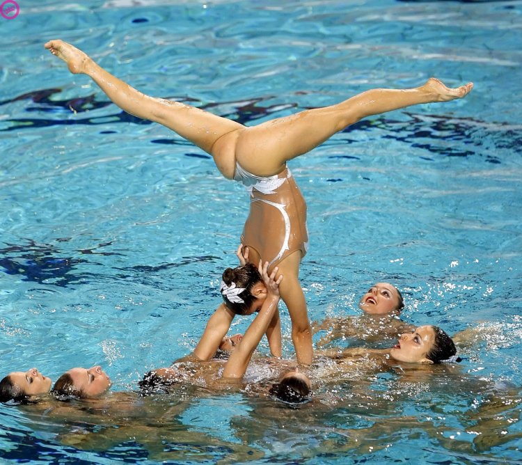 Gymnasts in the pool