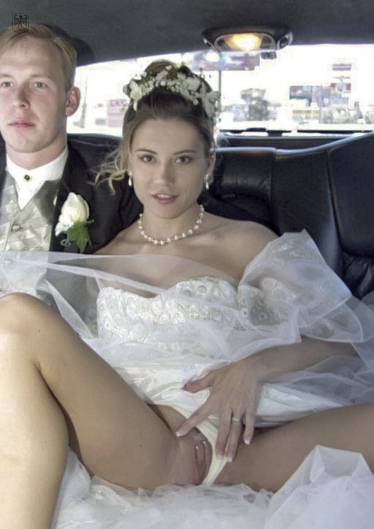 Naked without panties in wedding dresses