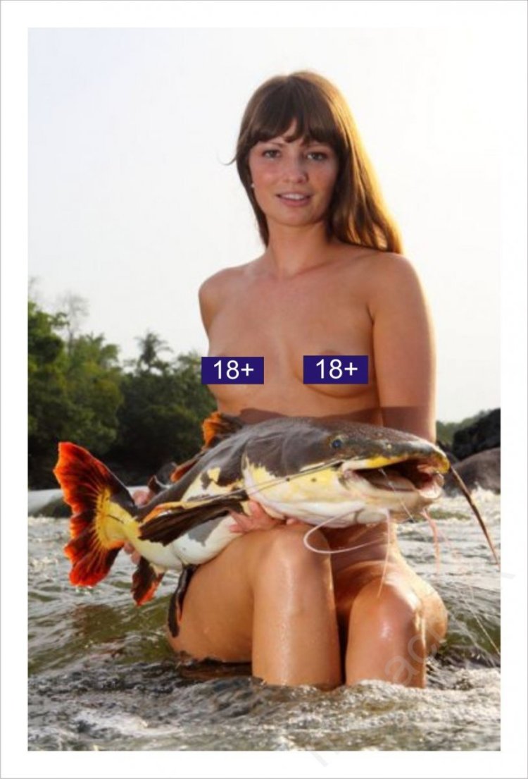 Woman fishing tits