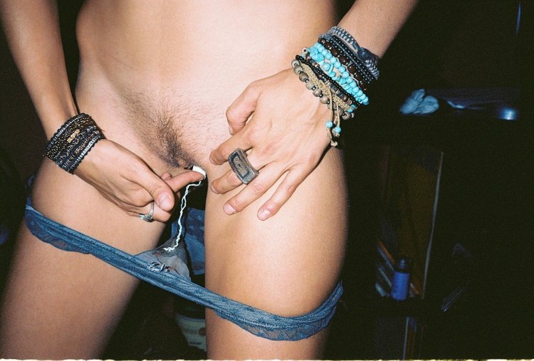 Mature vagina with tampon